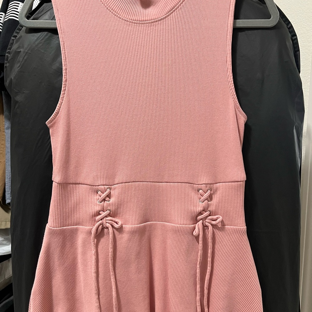 Express Ribbed Pink Top